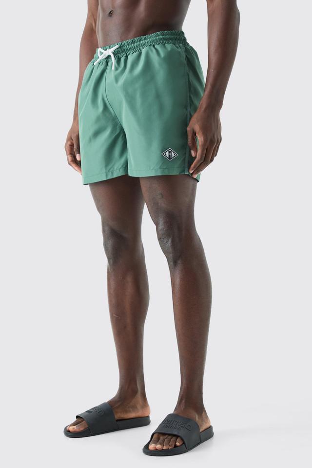 Short Length Man Piping Swim Trunks | boohooMAN USA Product Image