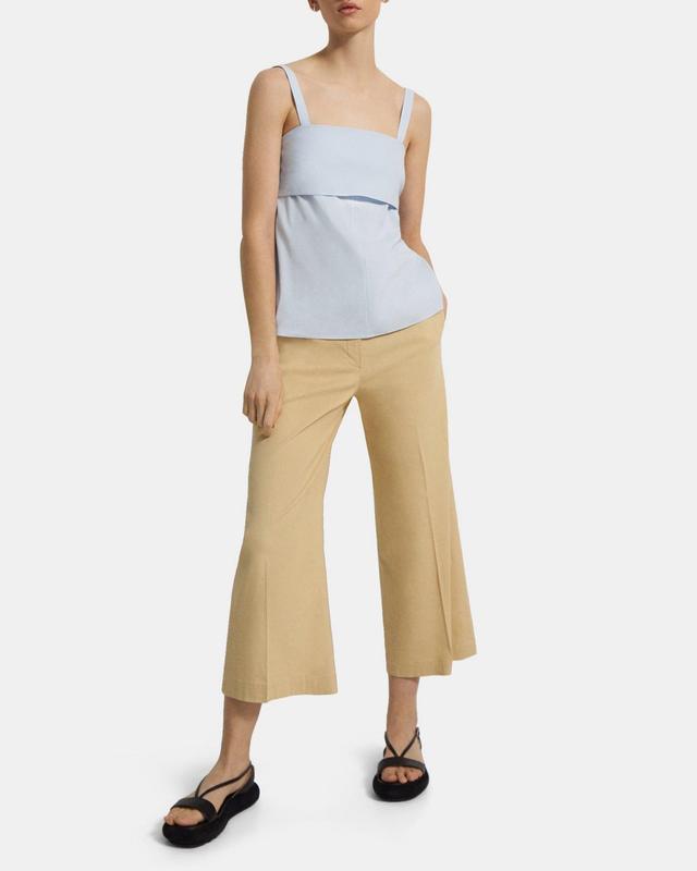 Tie-Back Top in Stretch Linen Product Image