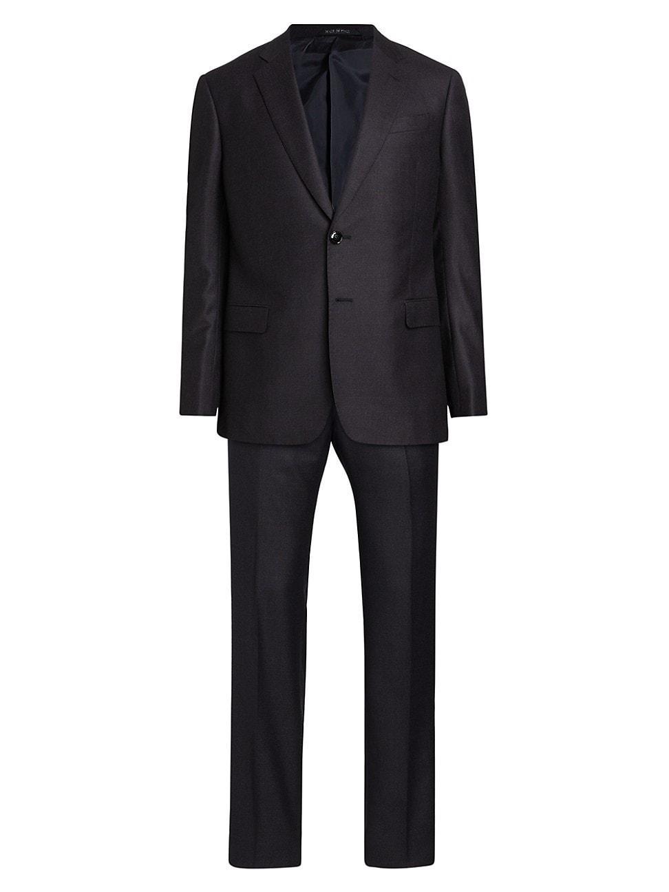 Mens Single-Breasted Wool-Blend Suit Product Image