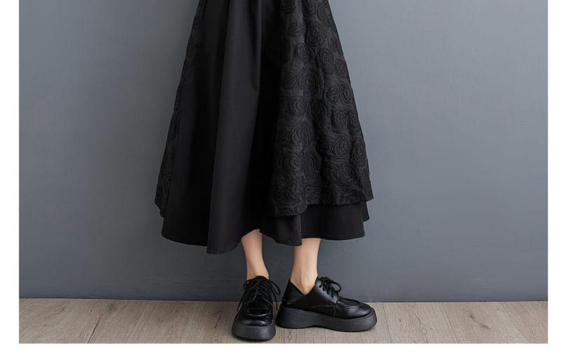 High Rise Jacquard Maxi A-Line Skirt Product Image