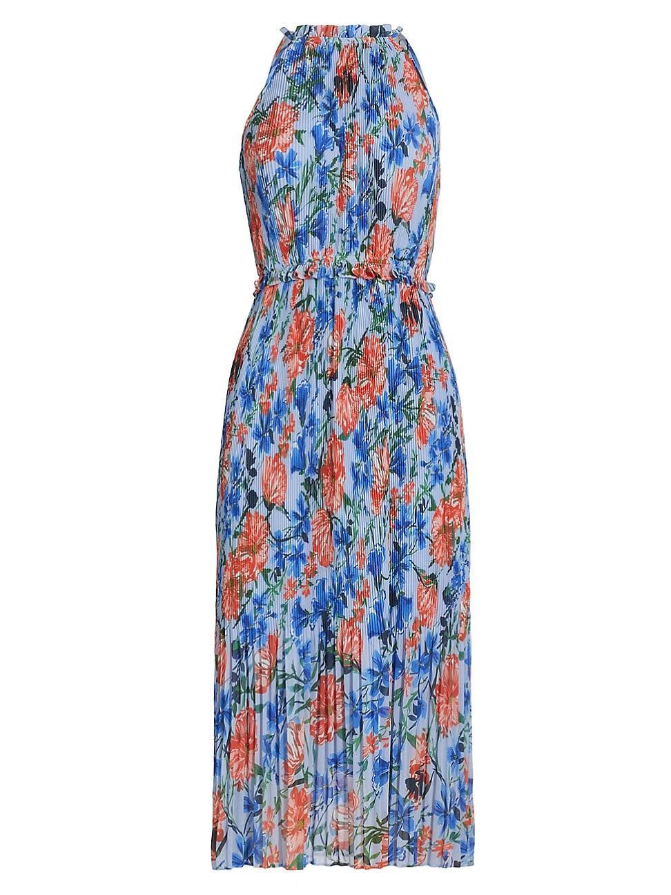 Womens Morgan Floral Pleated Midi-Dress Product Image