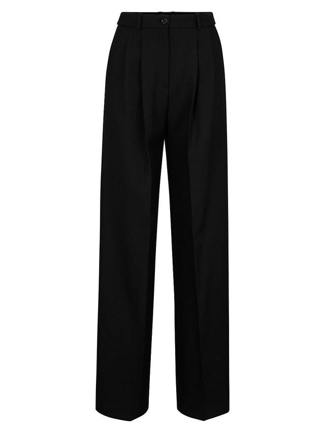 Womens Regular-Fit Trousers in Virgin-Wool Twill Product Image