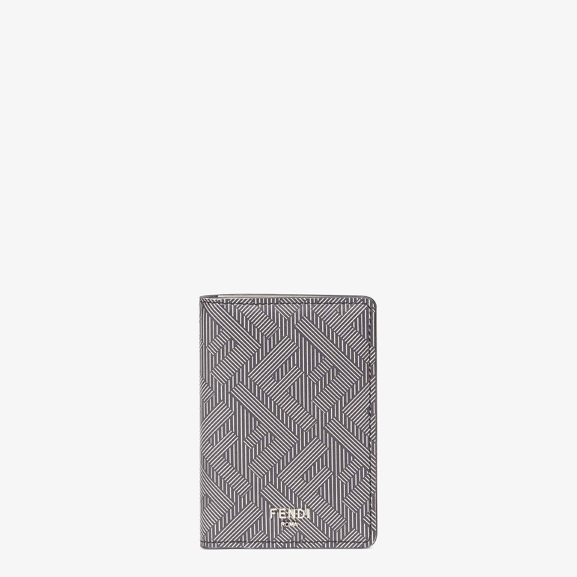 Fendi Shadow Card HolderGray leather card holder Product Image