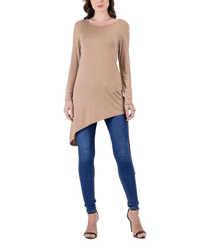 24seven Comfort Apparel Womens Long Sleeve Knee Length Tunic Top Product Image