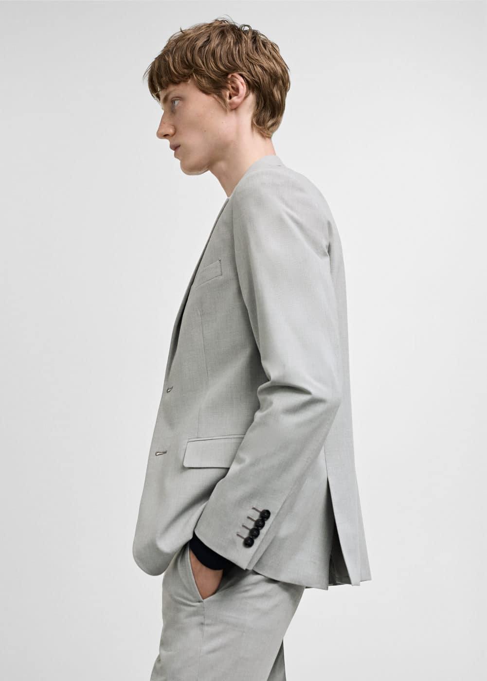 MANGO MAN - Super slim-fit suit blazer in stretch fabric ecruMen Product Image