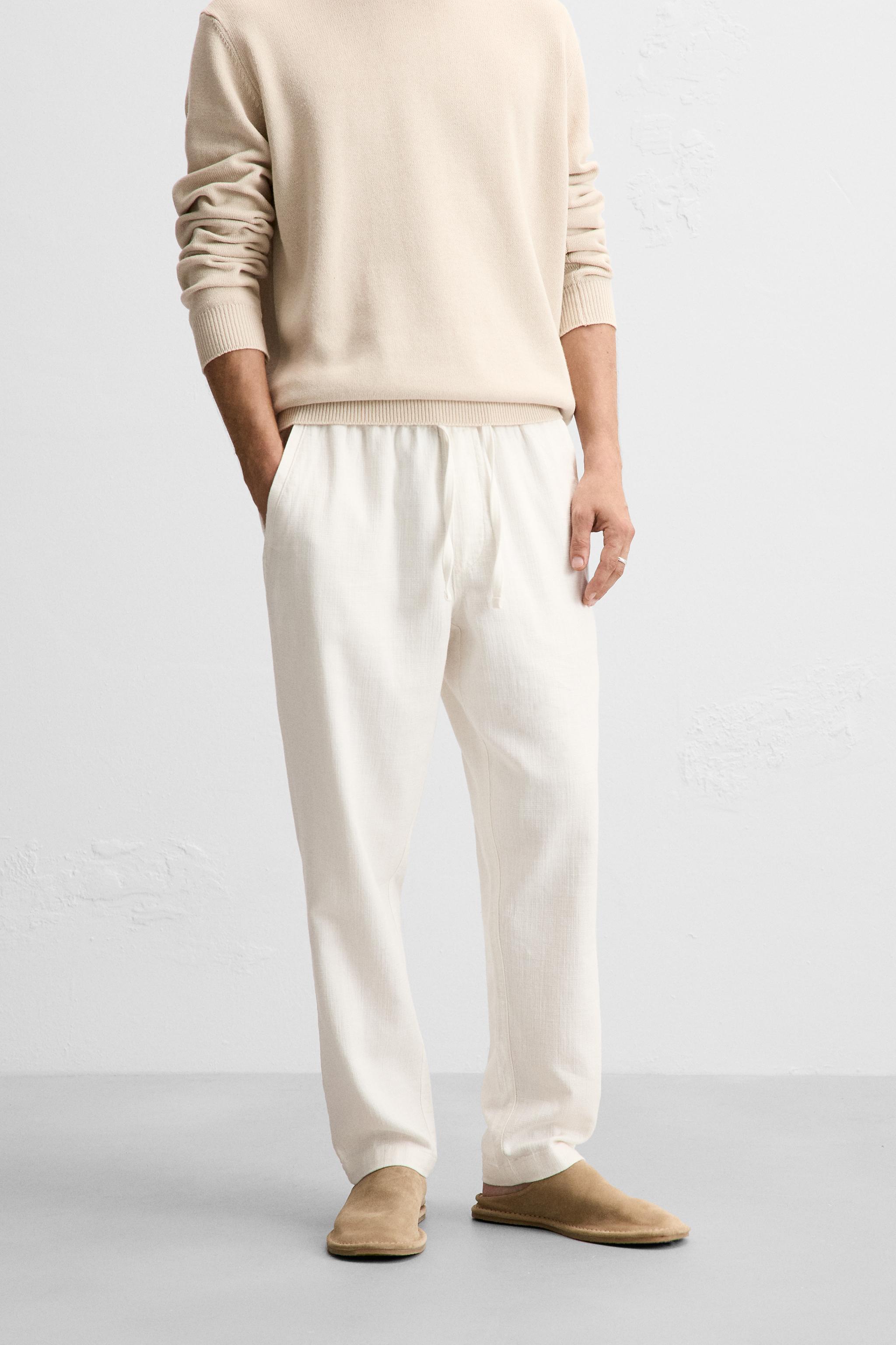 TEXTURED JOGGER WAIST PANTS Product Image