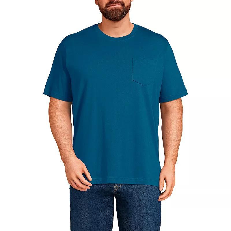 Big & Tall Lands End Super-T Classic-Fit Pocket Tee, Mens Dark Grey Heather Product Image