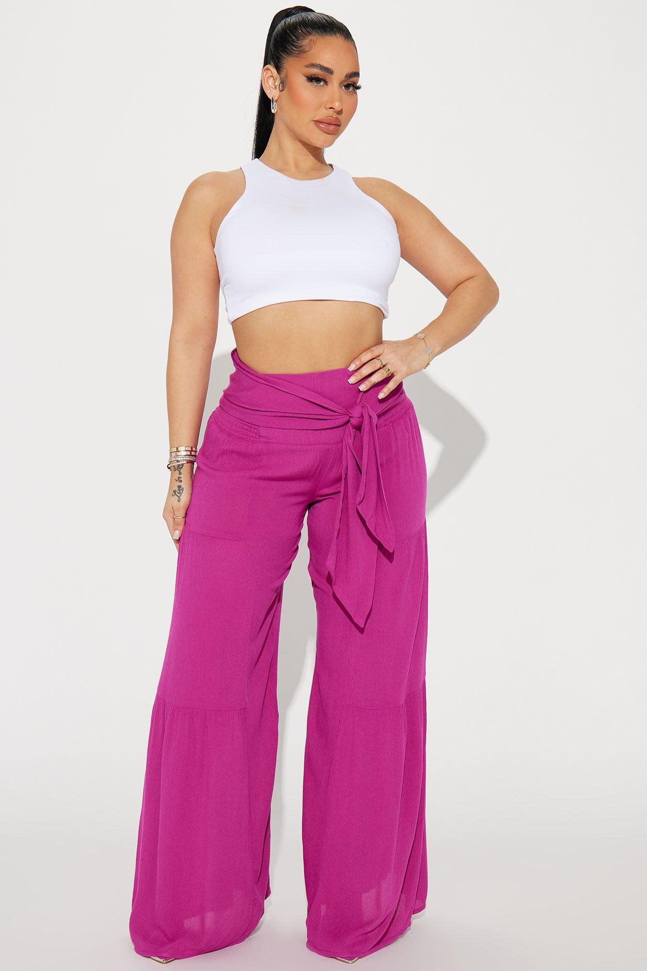 Somewhere Far Wide Leg Pant - Magenta Product Image