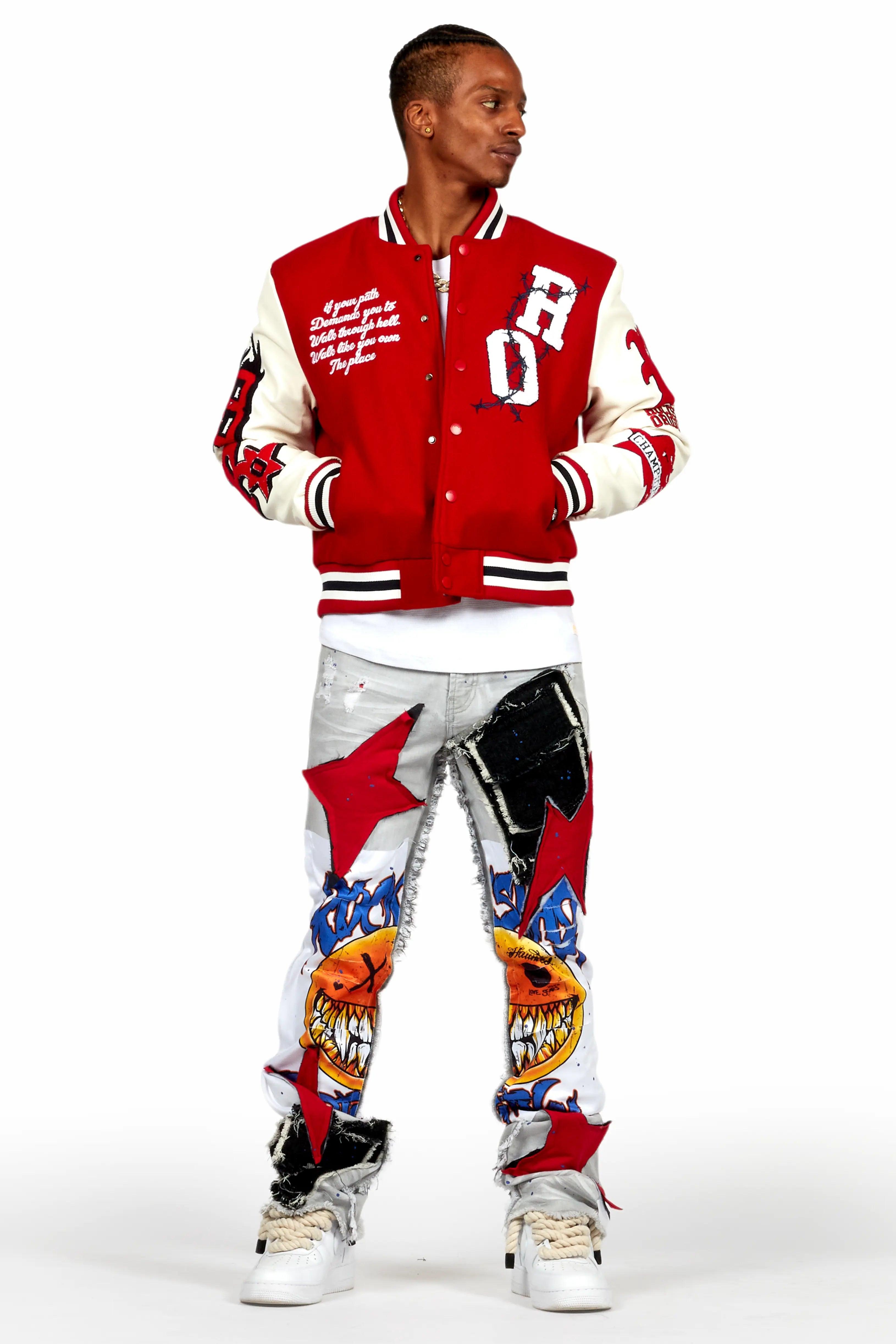 Skoll Red Varsity Jacket Male Product Image