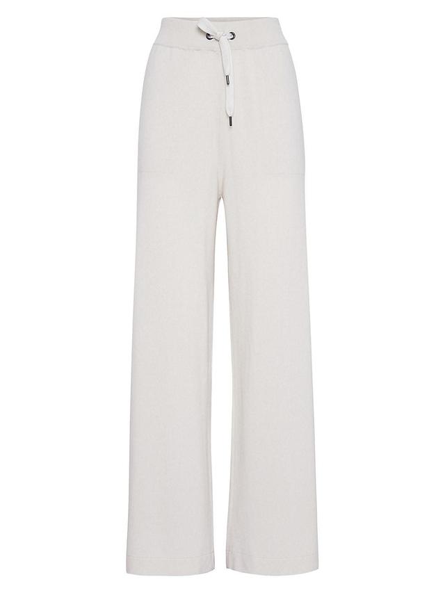 Womens Virgin Wool, Cashmere And Silk Knit Trousers Product Image