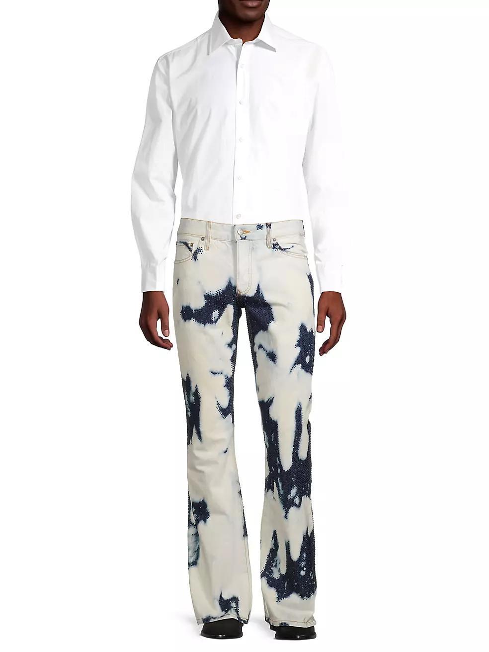 Bleached Five-Pocket Flared Jeans Product Image