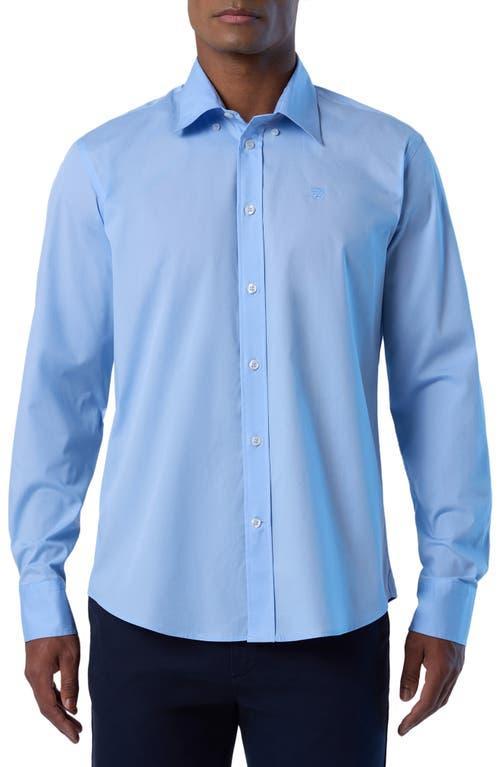 NORTH SAILS Logo Embroidered Stretch Cotton Button-Down Shirt Product Image