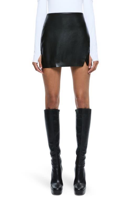 ALICE AND OLIVIA Siobhan Faux Leather Mini Skirt In Black Product Image