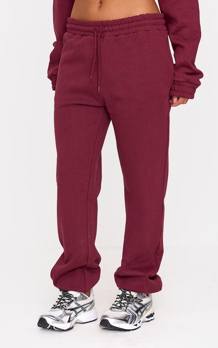 Burgundy Premium Cuffed Sweatpants Product Image