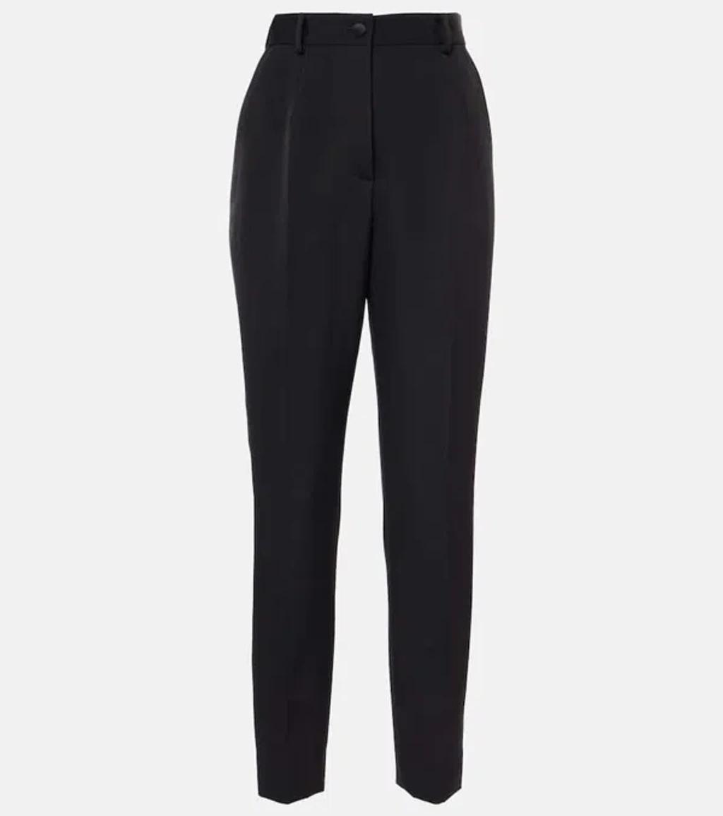 DOLCE & GABBANA Wool Gabardine Trousers In Black Product Image