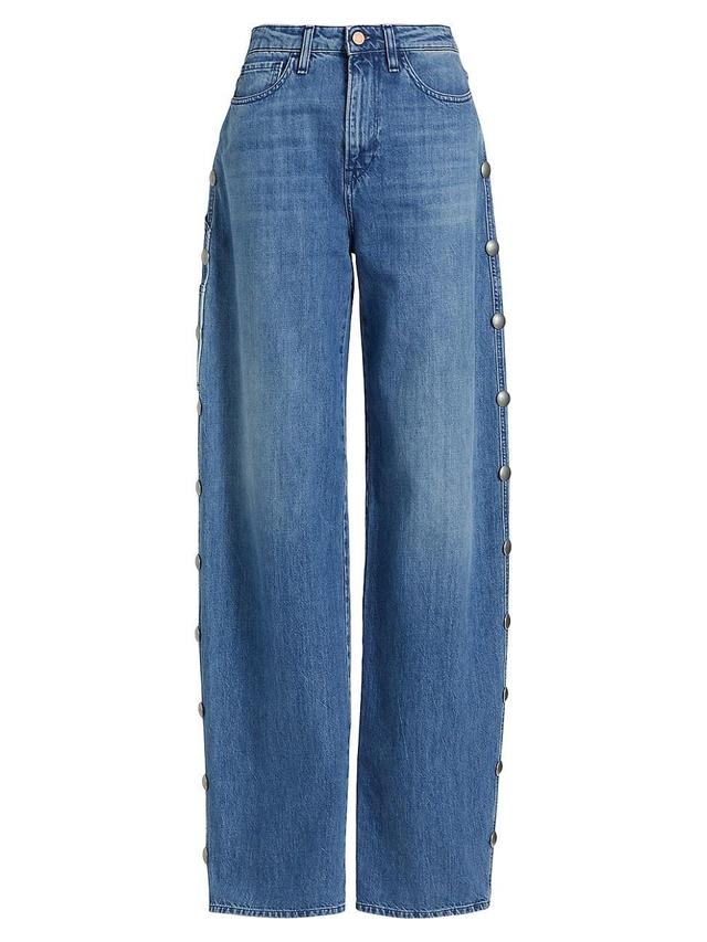 Womens Nicole Studded Wide-Leg Jeans Product Image