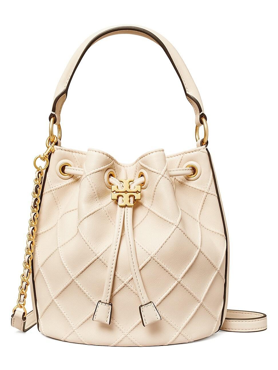 Tory Burch Fleming Soft Bucket Bag (New Cream) Handbags Product Image