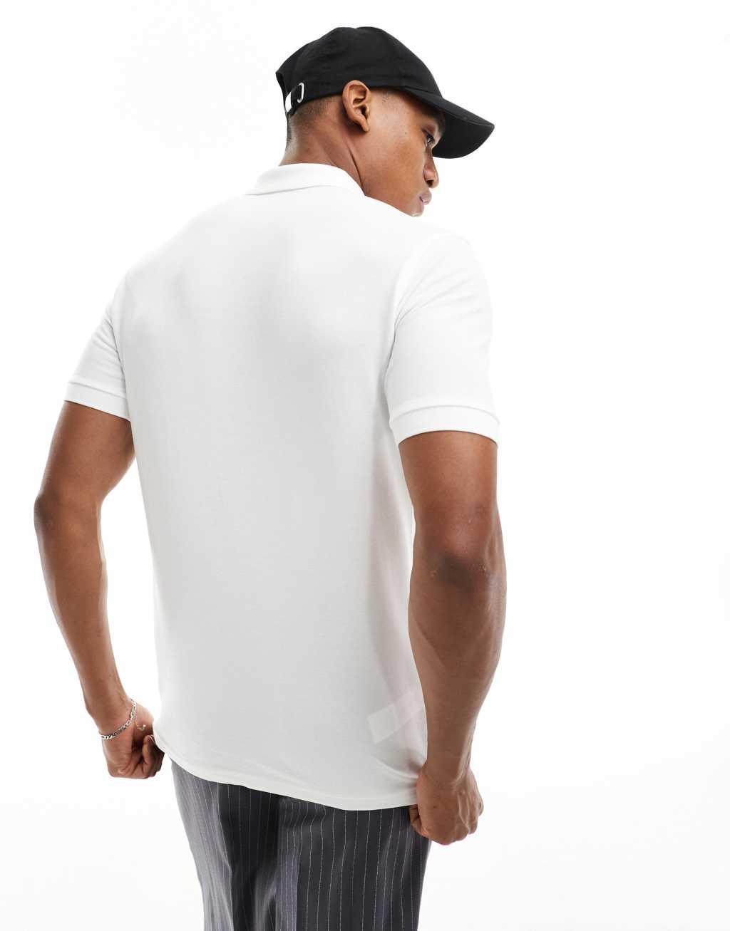 Fred Perry unisex plain polo shirt in white Product Image