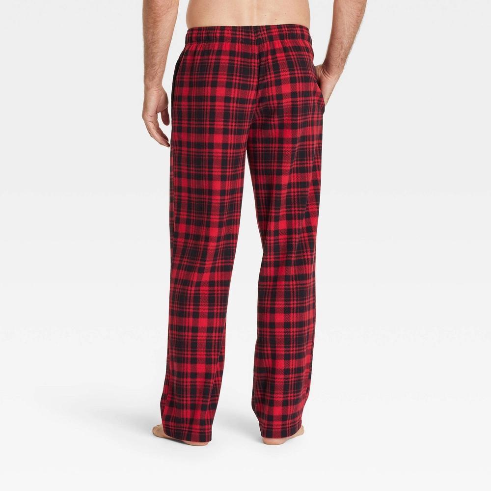 Men's Check Microfleece Pajama Pants - Goodfellow & Co™ Red S Product Image