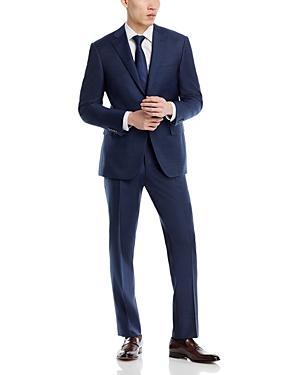 CANALI Siena Sharkskin Micro Check Classic Fit Suit In Navy Product Image