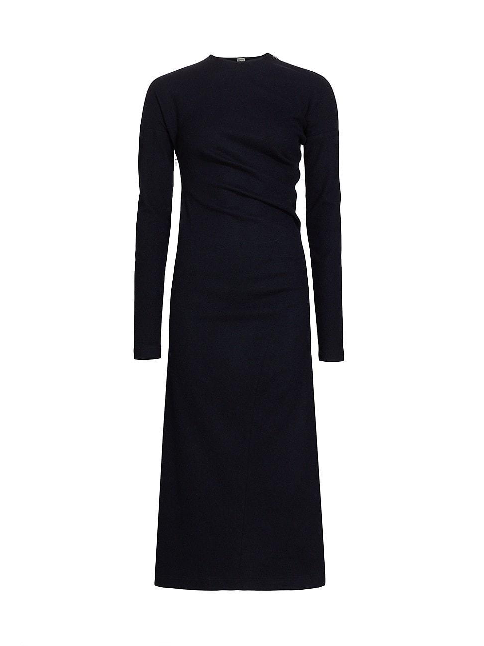 Womens Long-Sleeve Wool-Blend Midi-Dress Product Image