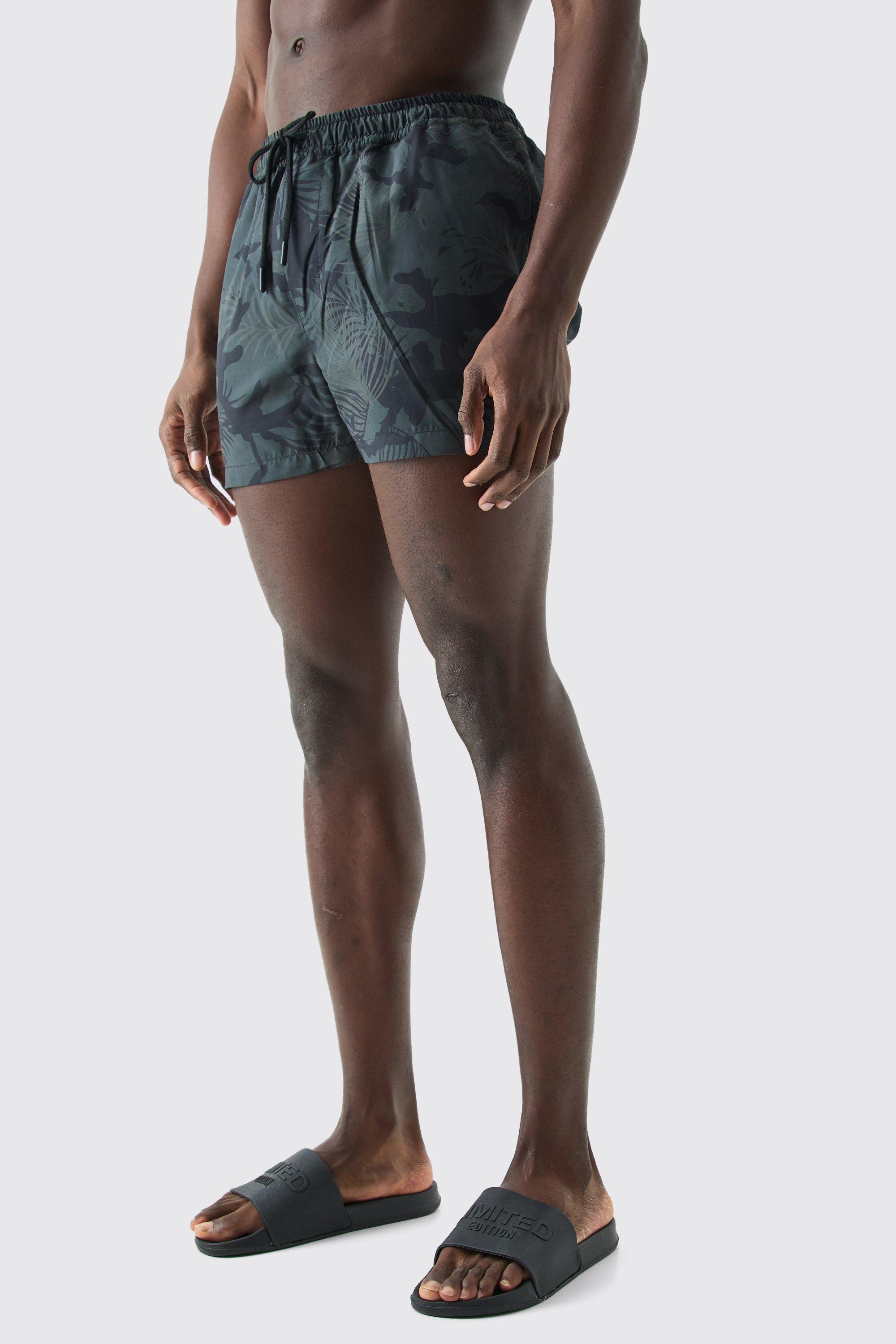 Short Length Camo Swim Short | boohooMAN USA Product Image