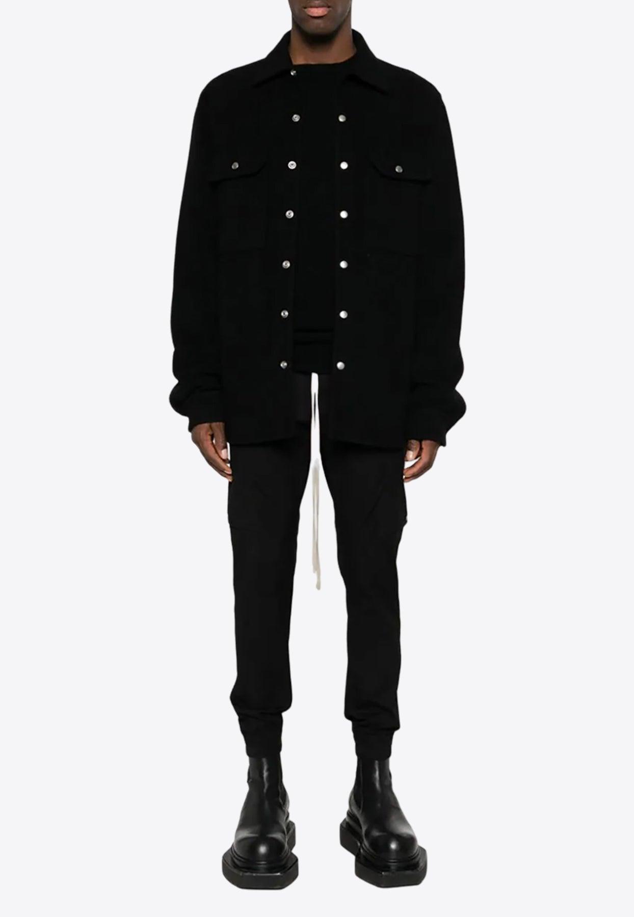 RICK OWENS Cashmere Shirt Jacket In Black product image