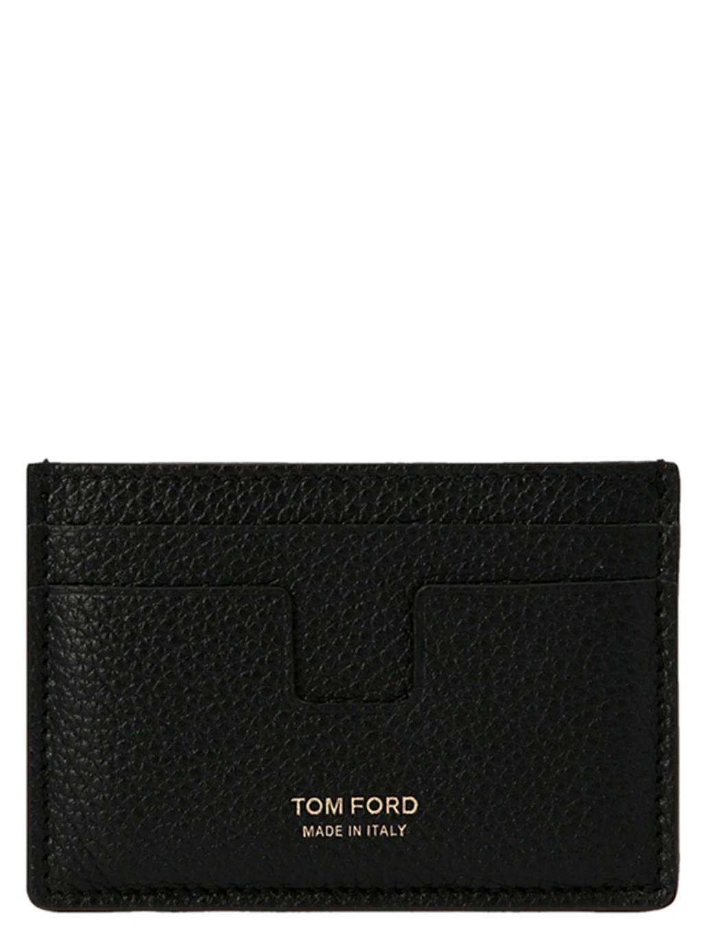 Logo Leather Card Holder Wallets, Card Holders Black Product Image