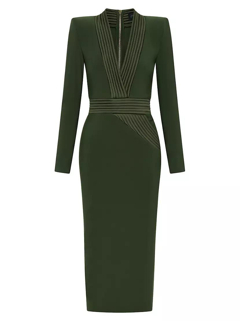 The Heiress Jersey V-Neck Midi-Dress Product Image