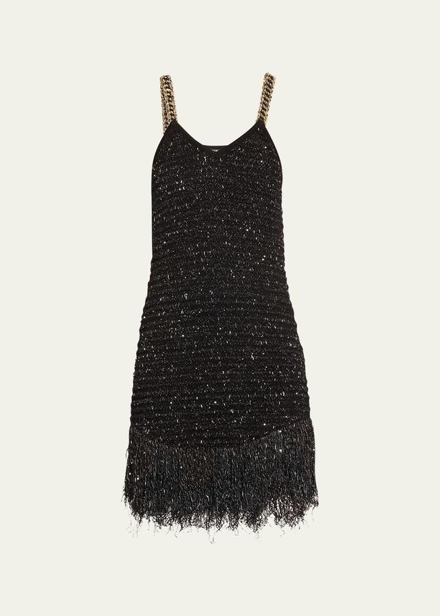 Womens Metallic Tweed Chain Minidress Product Image