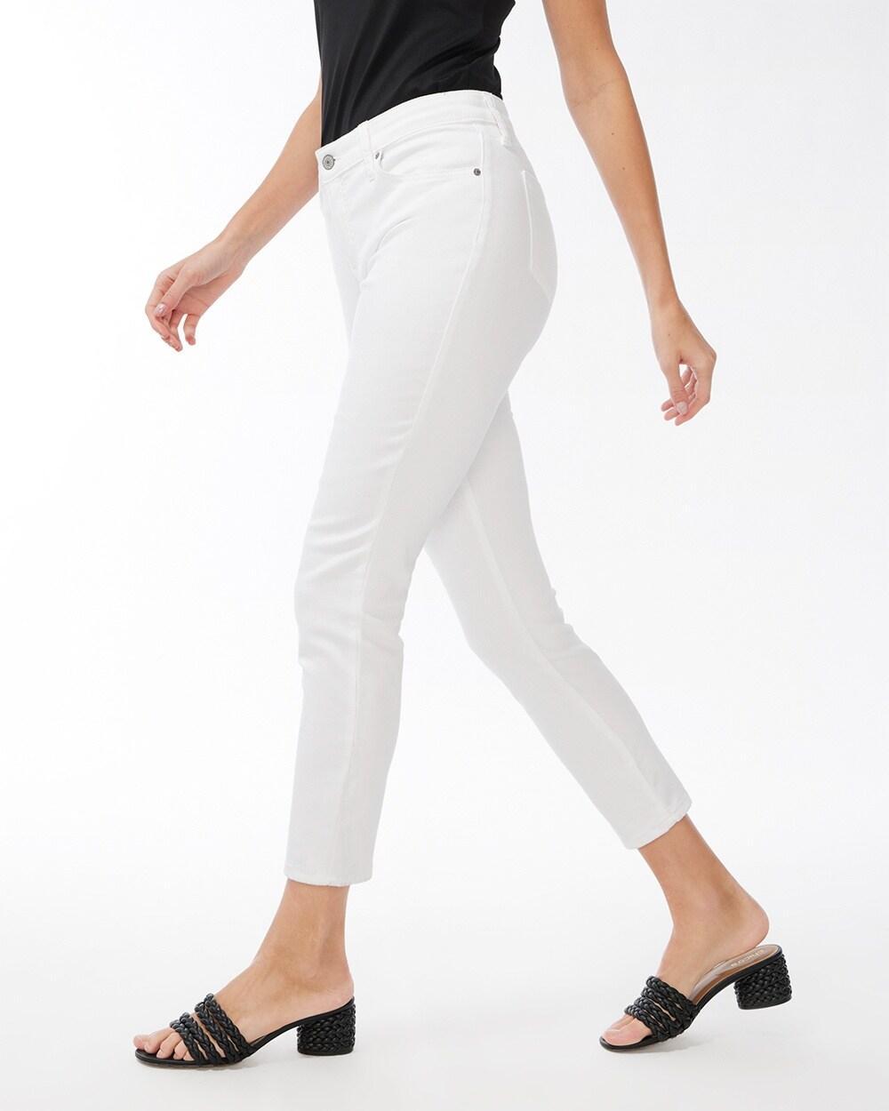 No-Stain White Girlfriend Ankle Jeans Product Image