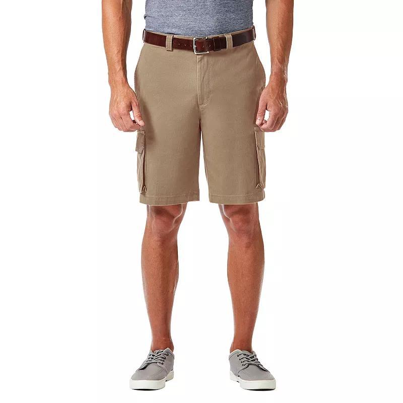 Mens Haggar Straight-Fit Stretch Cargo Flat-Front Shorts Pink Product Image