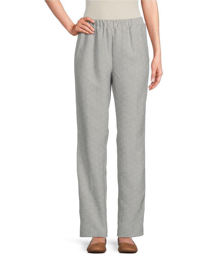 Allison Daley Petite Size Textured Straight Leg Pull-On Pants product image