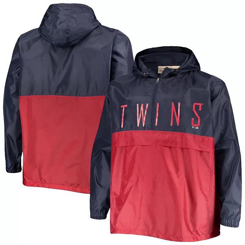 Mens /Red Minnesota Twins Big & Tall Split Body Anorak Half-Zip Jacket Blue Product Image