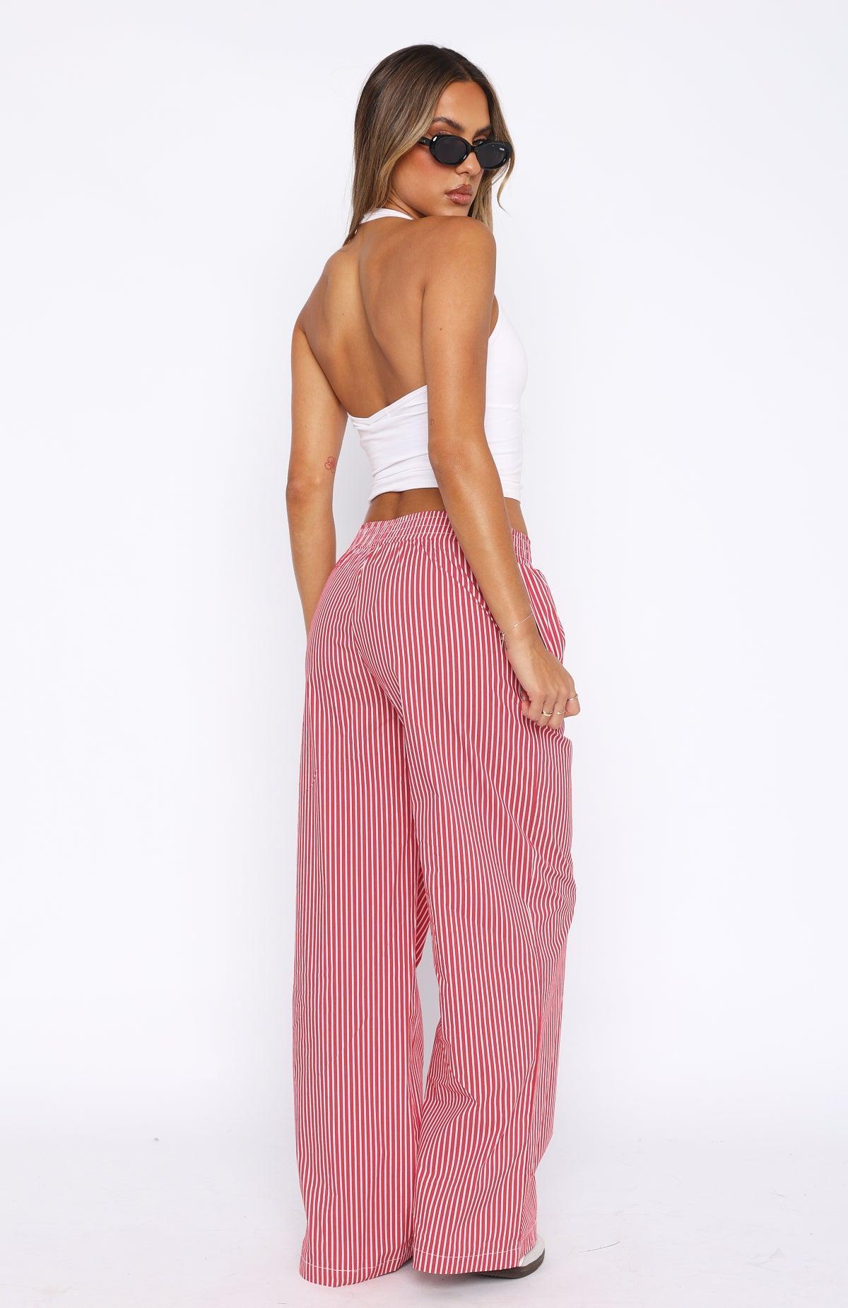 Just Stop Pants Red Stripe Product Image