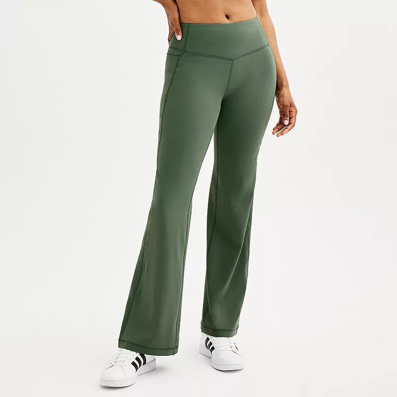 Womens Tek Gear Ultrastretch Flare Leg Pants Esta Green Product Image