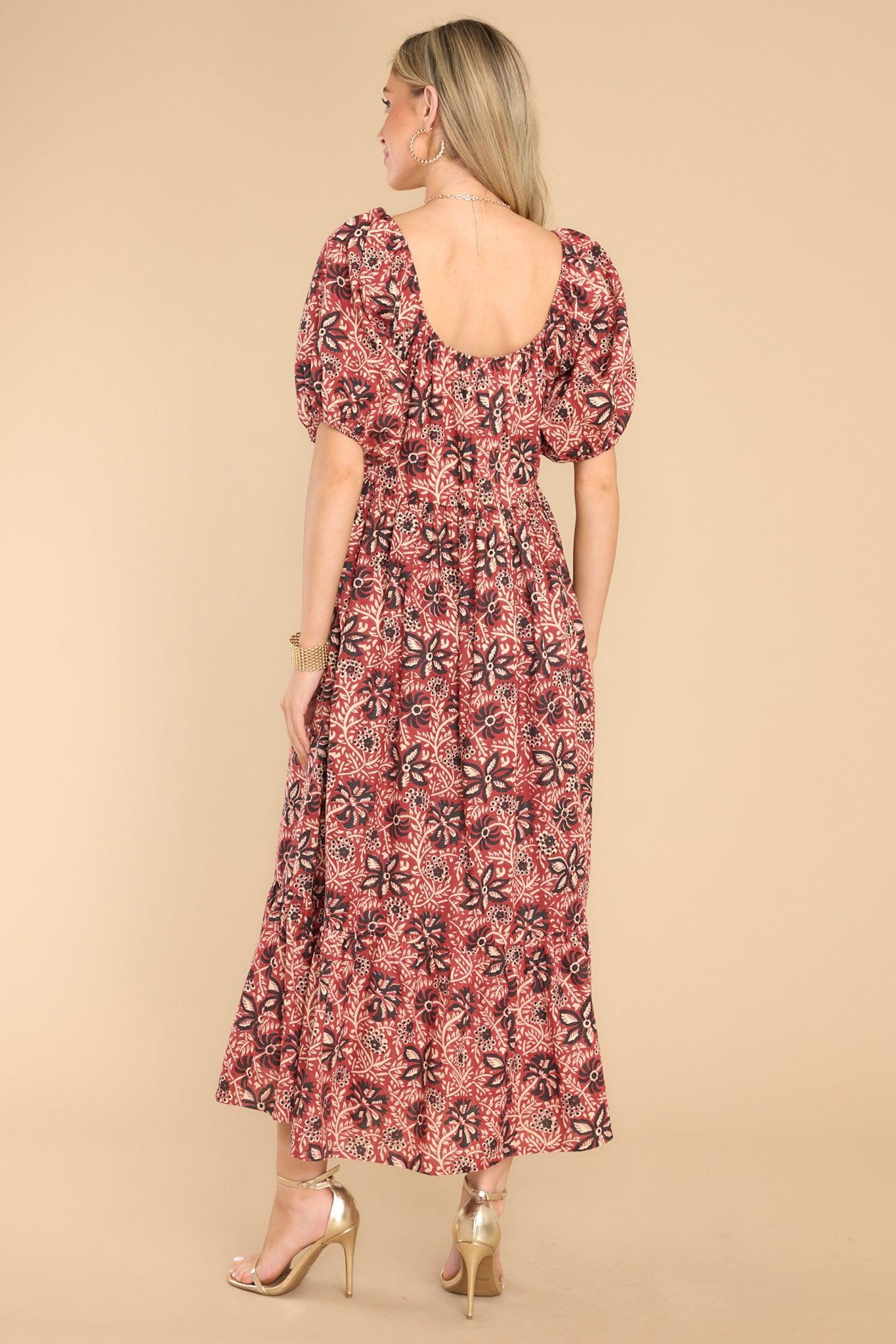 Eden Antique Brass Maxi Dress Brown Product Image