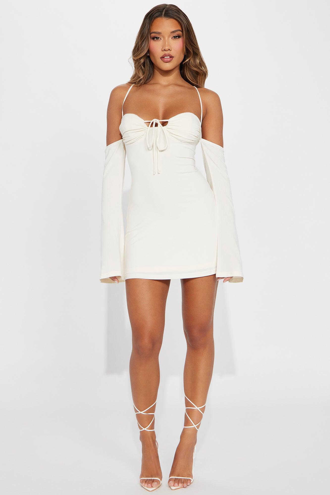 Clara Mini Dress - Cream Product Image