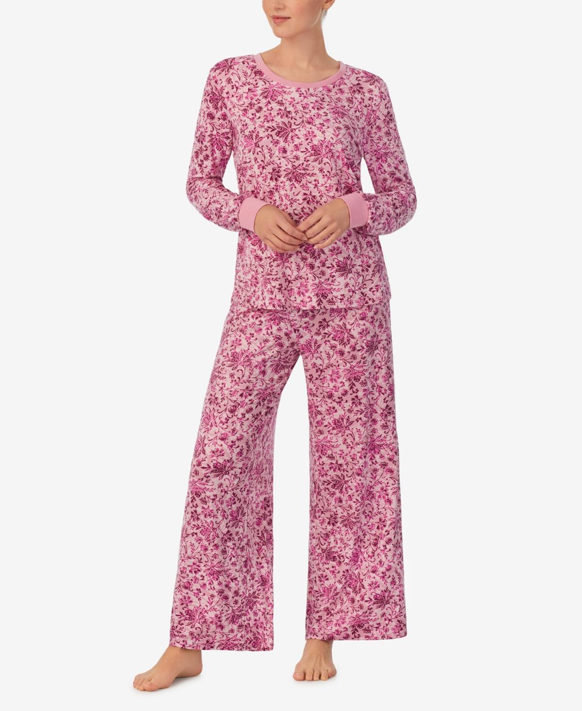 Ellen Tracy Womens 2 Piece Long Sleeve Pajama Set with Long Pants Product Image