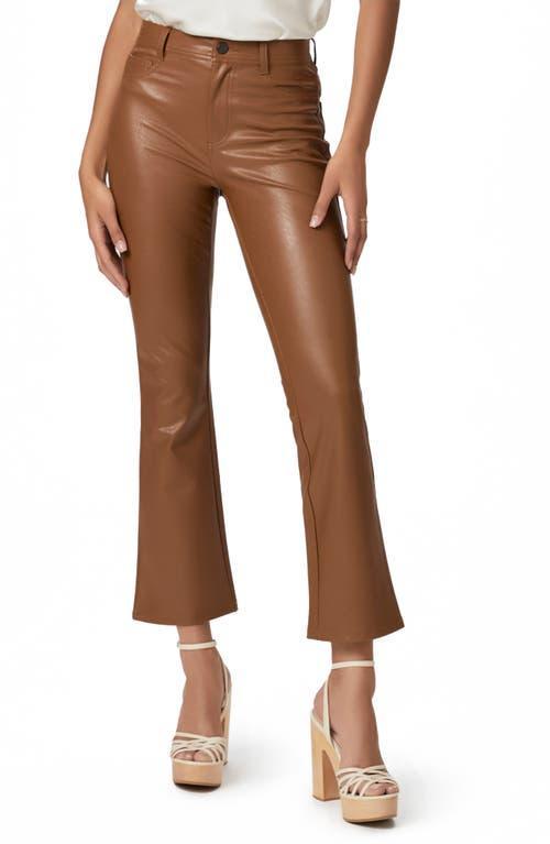 PAIGE Claudine Faux Leather Flare Leg Ankle Pants Product Image