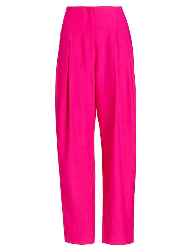 Womens High-Rise Pleated Trousers Product Image