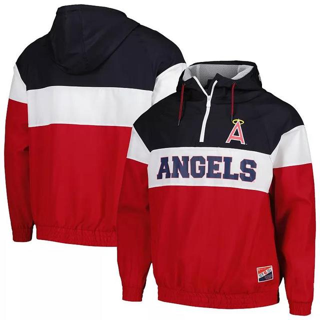 Mens New Era Los Angeles Angels Ripstop Raglan Quarter-Zip Hoodie Windbreaker Jacket Product Image