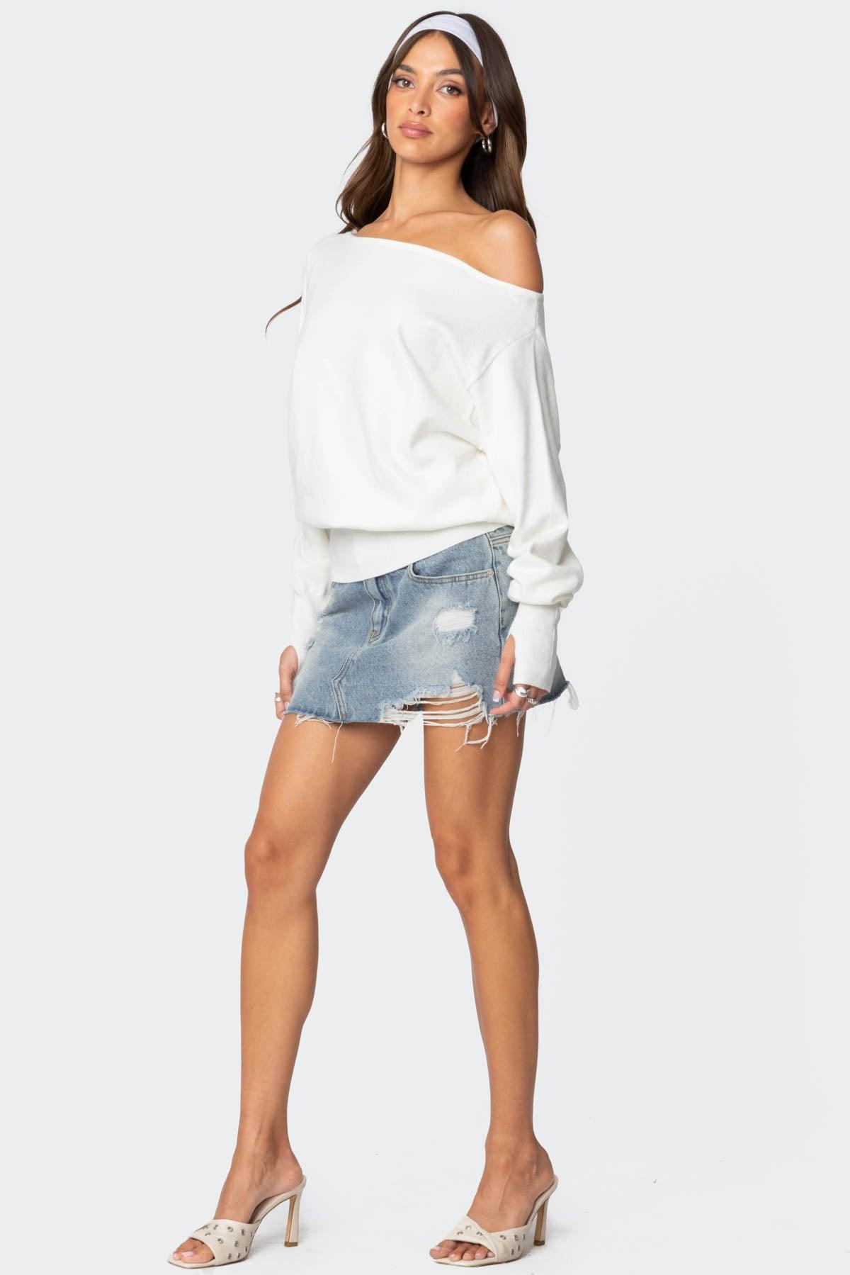 Off Shoulder Oversized Sweater Product Image