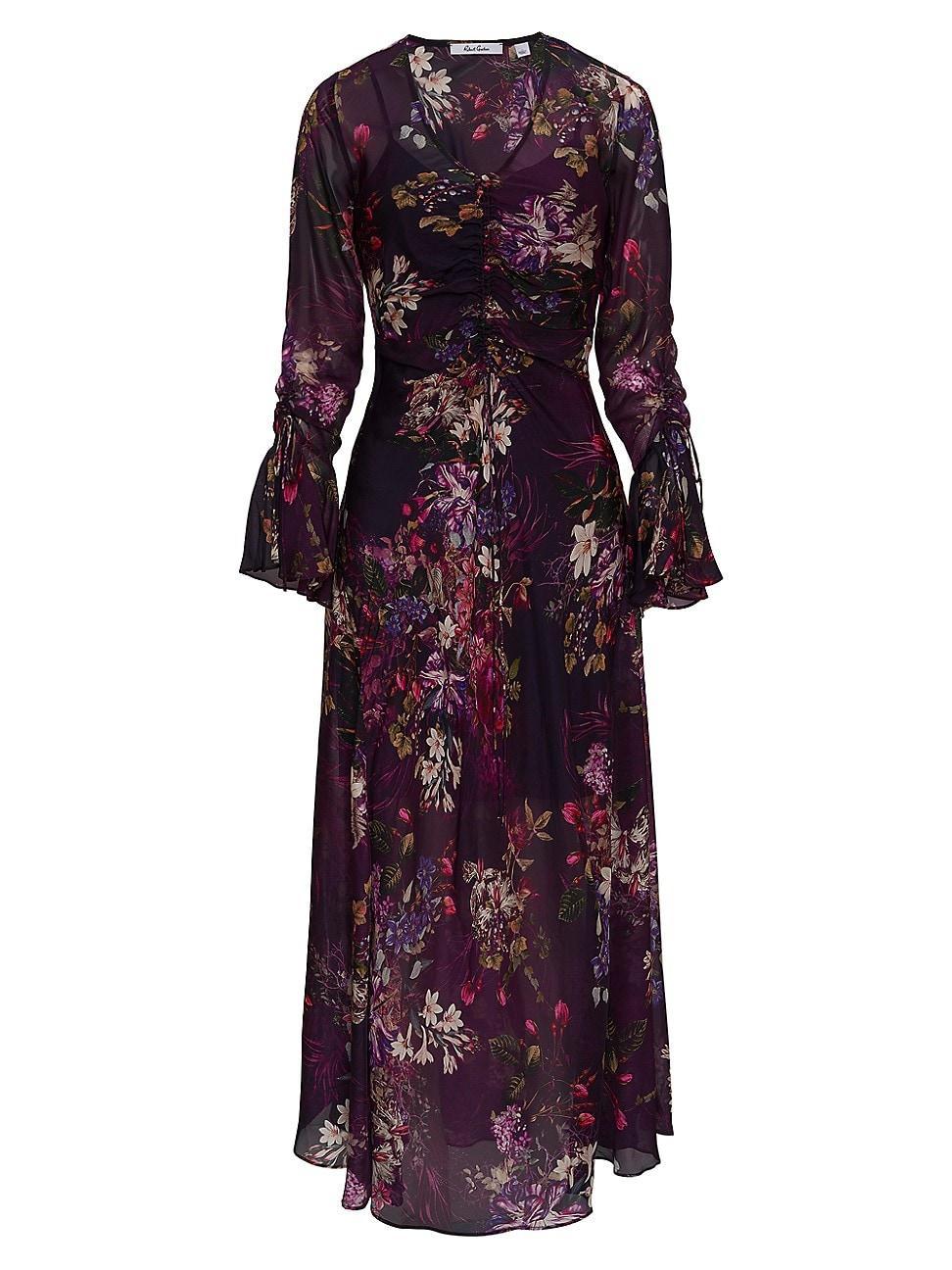 Womens Diana Silk-Blend Floral Maxi Dress Product Image