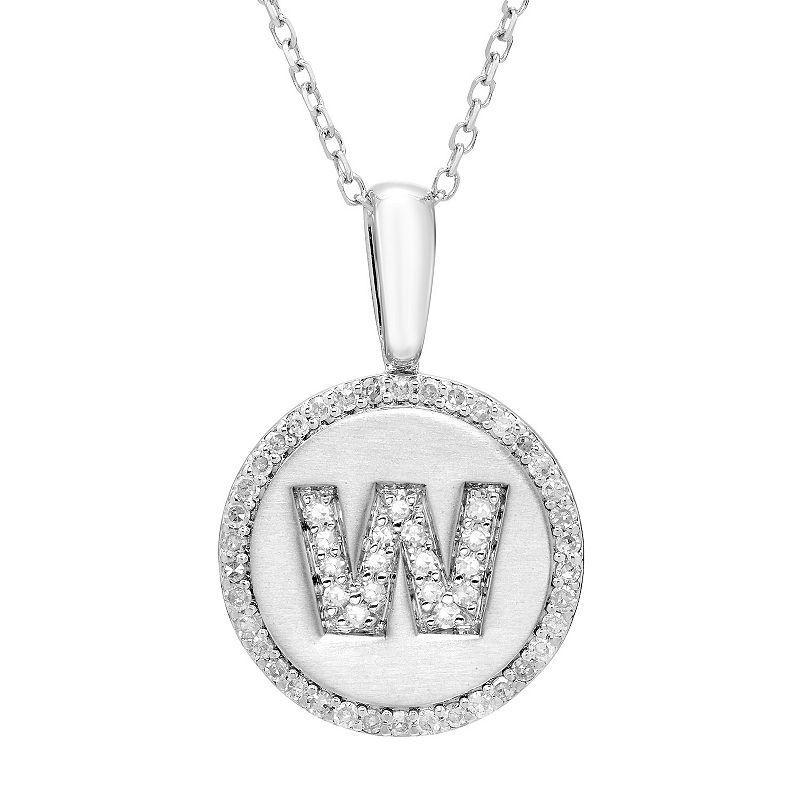 Its Personal Sterling Silver & Diamond Accent Initial Pendant Necklace, Womens Product Image