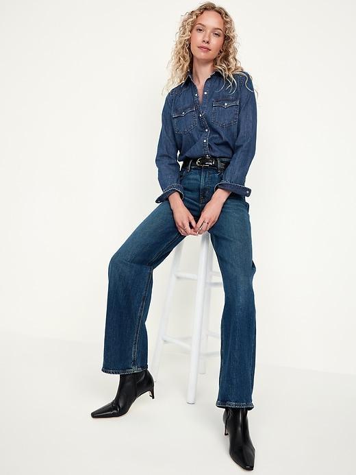 Classic Button-Down Jean Shirt Product Image