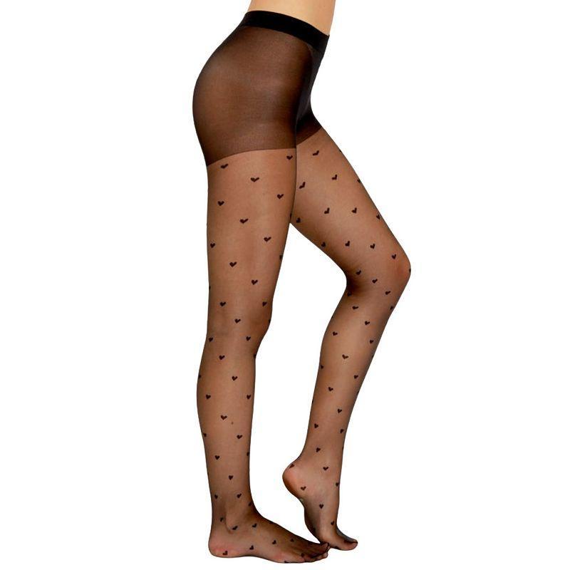 Womens European Made Heart Tights Product Image