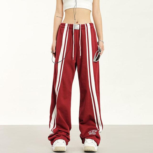 RTK (W) No. 1814 STRIPED DRAPE WIDE STRAIGHT SWEATPANTS Product Image