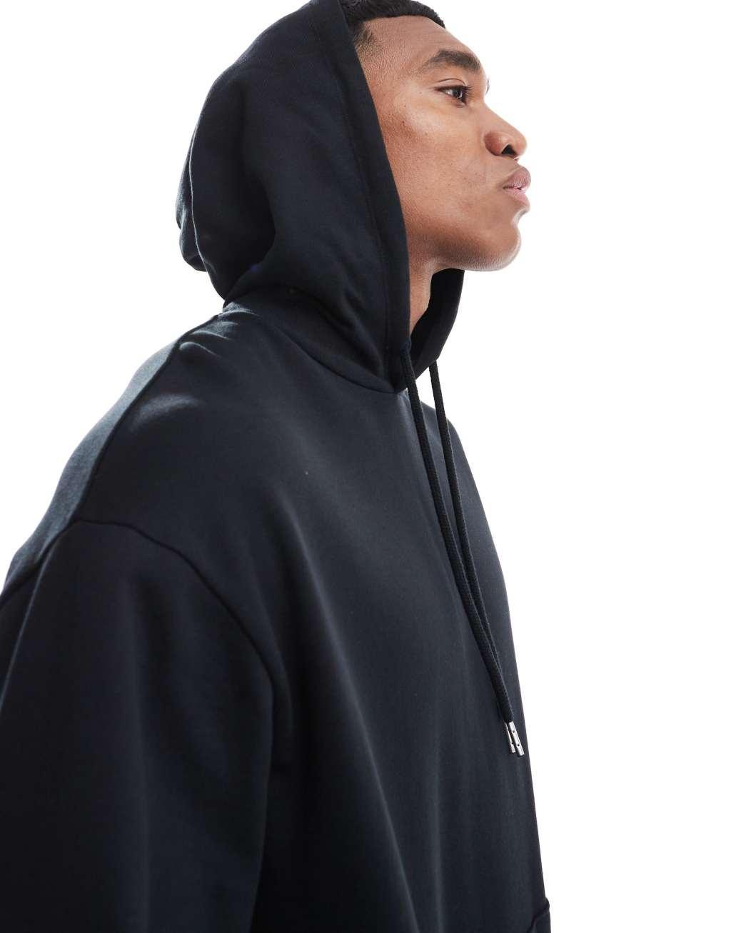 ASOS DESIGN essential oversized hoodie in black product image