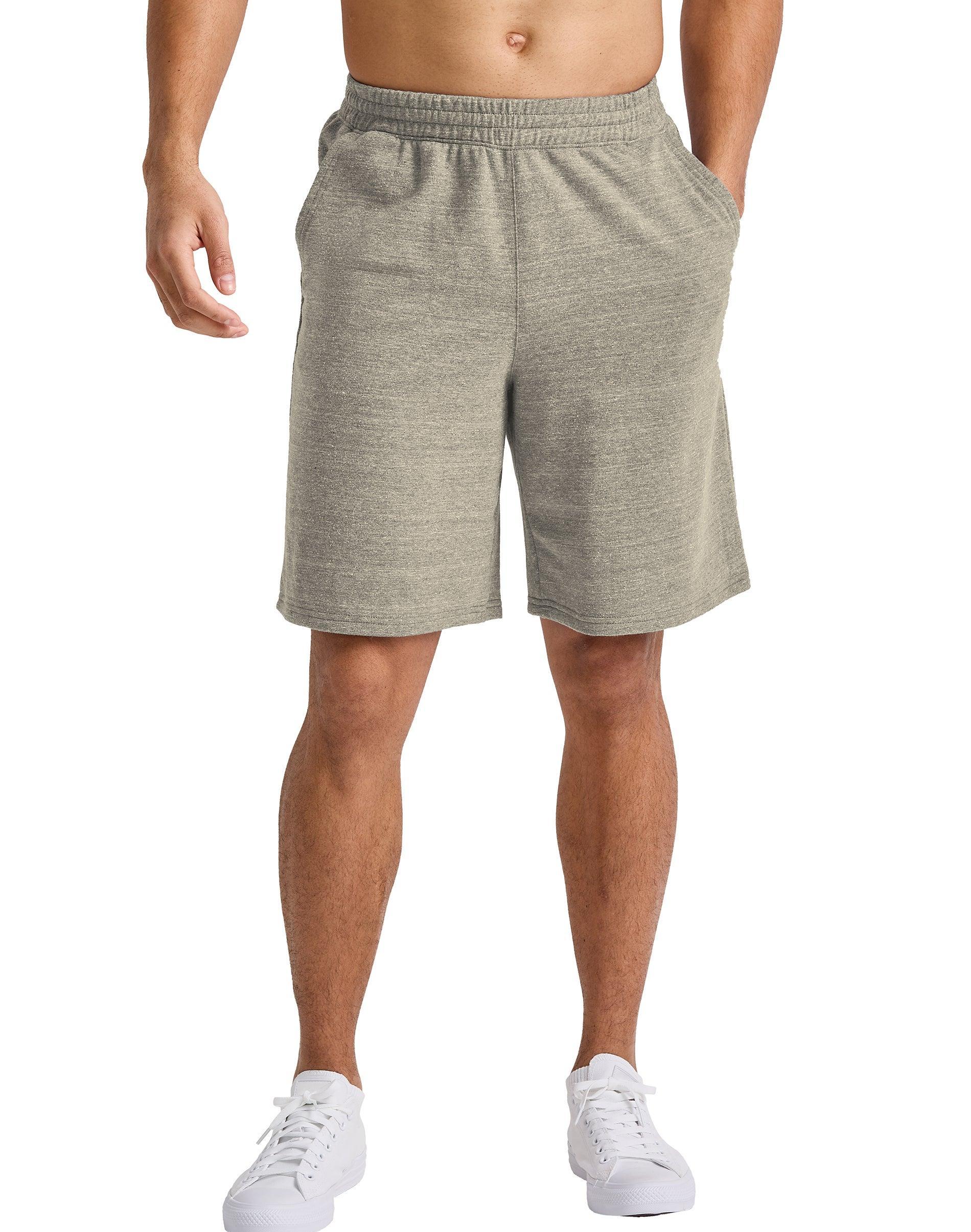 Mens Hanes Tri-Blend French Terry Sweat Shorts Cactus Pe Grey Product Image